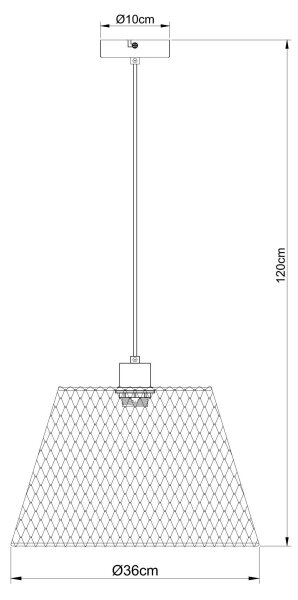 Lustră pe cablu Globo 15646H1 BAKU 1xE27/40W/230V d. 36 cm