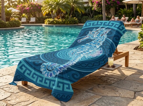 Prosop de plaja XXL cu uscare rapida HIPPORA albastru 150 x 210 cm, 100% microfibra