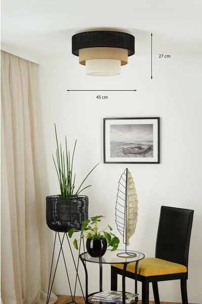 Brilagi - Lustr ASPEN LUNETA 1xE27/15W/230V pr. 45 cm negru/bej/crem