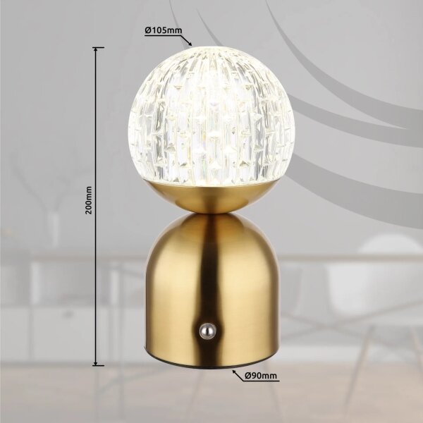 Lampă LED tactilă dimabilă de masă Globo 21007M JULSY LED/2,5W/3,7V 2700/4000/6500K alamă