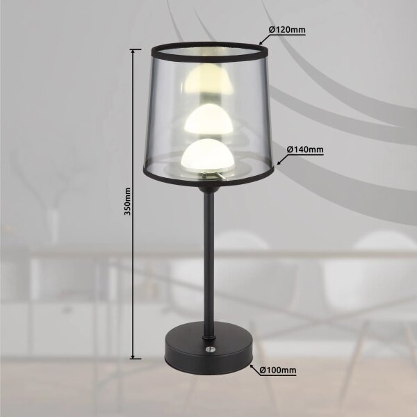 Lampă LED dimabilă de masă Globo 21008S LUNKI LED/2,5W/3,7V 2700/4000/6500K negru