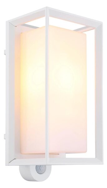 Aplică de exterior cu senzor Globo 31982WS LOGANA 1xE27/60W/230V IP44 alb
