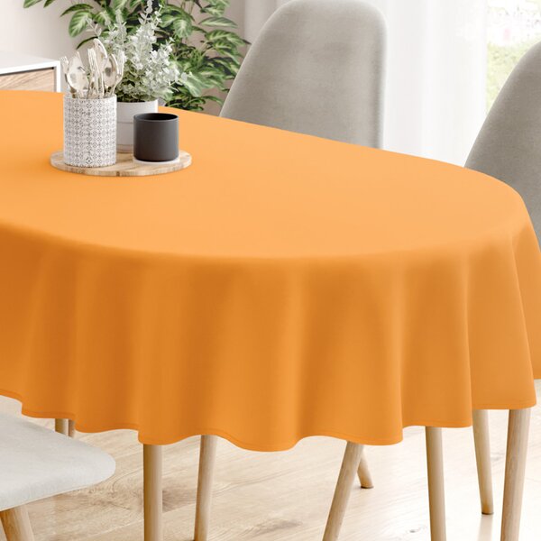 Goldea față de masă loneta - mandarină - ovală 140 x 200 cm