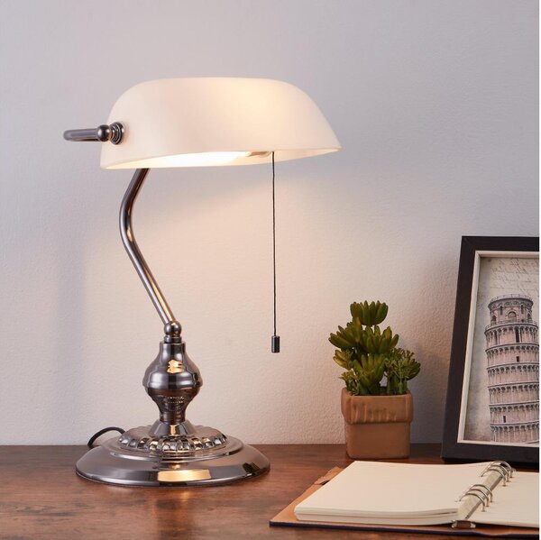 Lampă de masă Eglo 901019 BANKER 1xE27/60W/230V alb/crom lucios