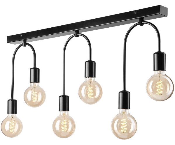 Plafonieră JANO 6xE27/15W/230V negru