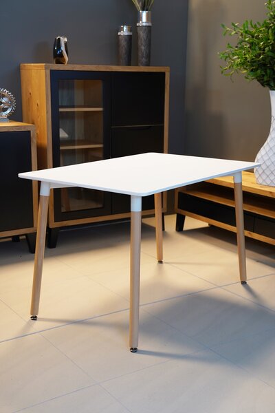 OFERTA Masă de dining albă BERGEN 100x70 cm II. calitate