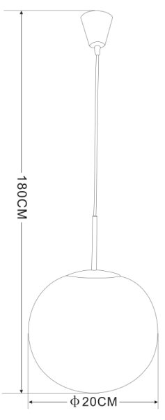 Lustră pe cablu JOEL 1xE27/60W/230V d. 20 cm Globo 1583S