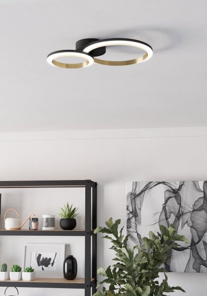 Plafonieră LED dimabilă Eglo 901223 CALLIERA LED/12W/230V negru/auriu