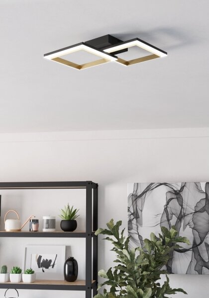 Plafonieră LED dimabilă Eglo 901225 CALLIERA LED/18,4W/230V negru/auriu