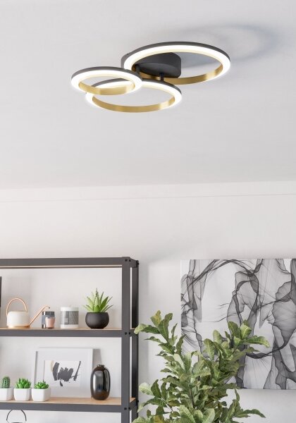 Plafonieră LED dimabilă Eglo 901224 CALLIERA LED/20W/230V negru/auriu