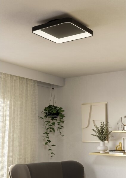 Plafonieră LED dimabilă Eglo 901252 LORETELLO LED/12W/230V negru + telecomandă