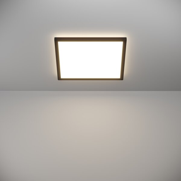Plafonieră LED dimabilă de exterior Eglo 901456 ROVITO-R 17,6W/230V 39x39cm IP44 negru + telecomandă
