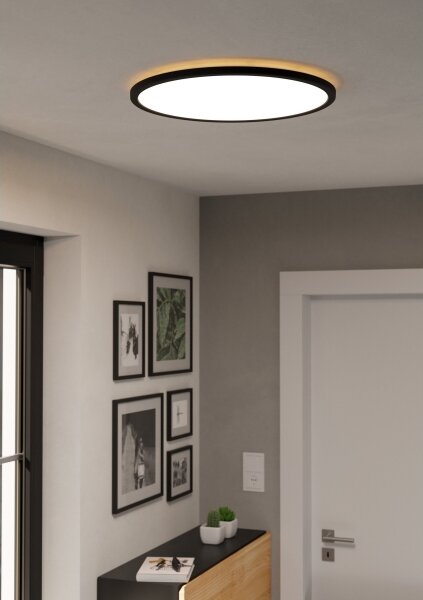 Plafonieră LED RGBW dimabilă de exterior Eglo 901465 ROVITO-Z 16,8W/230V d. 50 cm IP44 negru