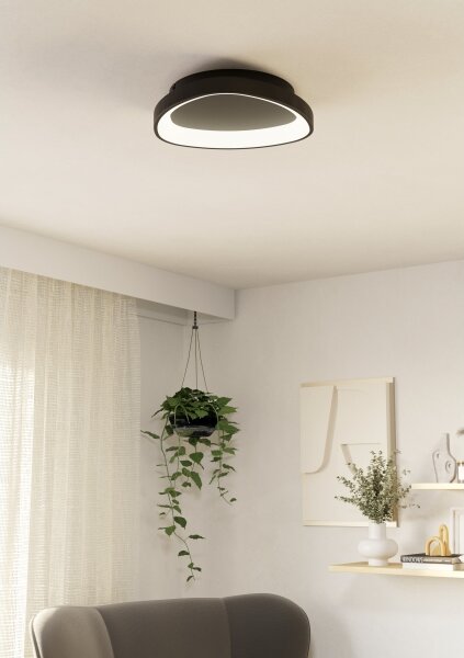 Plafonieră LED dimabilă Eglo 901584 LORETELLO LED/12W/230V negru + telecomandă