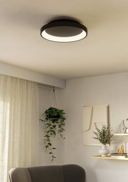 Plafonieră LED dimabilă Eglo 901251 LORETELLO LED/12W/230V negru + telecomandă