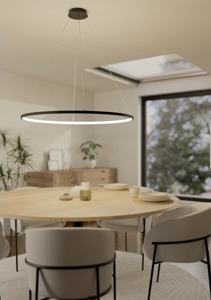 Lustră LED dimabilă pe cablu Eglo 901637 PARRUTA LED/40W/230V negru + telecomandă
