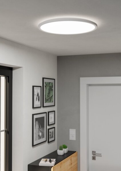 Plafonieră LED dimabilă de exterior Eglo 901459 ROVITO-R 16,8W/230V d. 50 cm IP44 alb + telecomandă