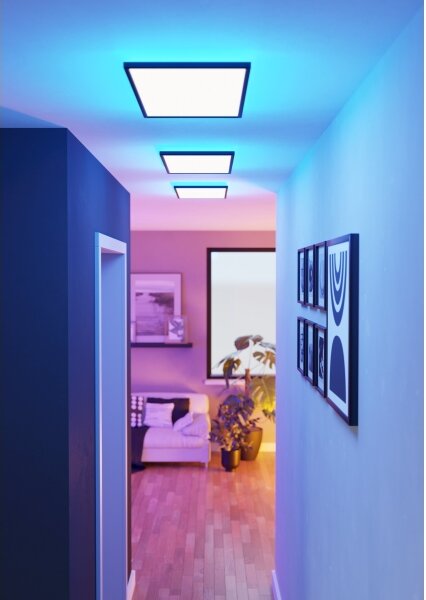 Plafonieră LED RGBW dimabilă de exterior Eglo 901469 ROVITO-Z 17,2W/230V 30x57 cm IP44 negru