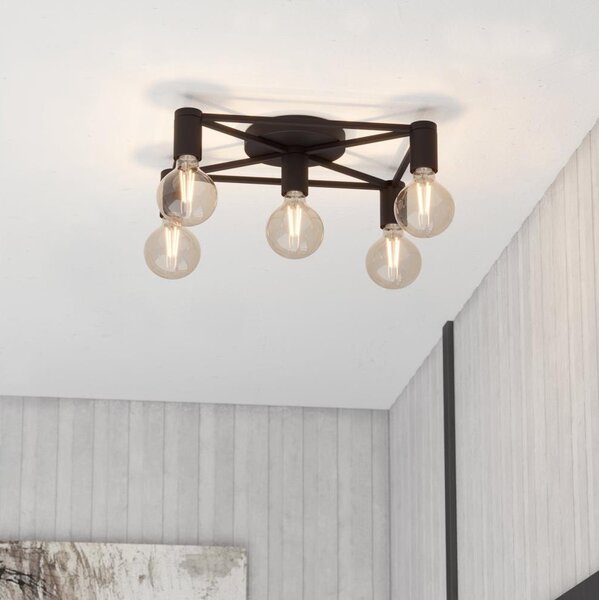 Plafonieră Eglo 43721 SPEKE 5xE27/40W/230V negru