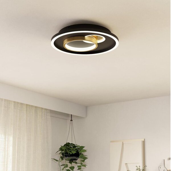 Eglo 901244 - Plafonier LED TIRIOLO LED/14W/230V+LED/8,5W negru/auriu