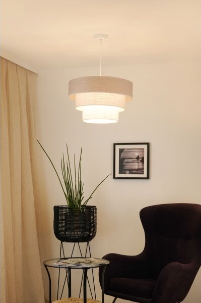 Lustră pe cablu Brilagi ALASKA LUNETA 1xE27/15W/230V d. 45 cm gri/crem