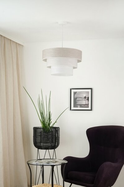 Lustră pe cablu Brilagi ALASKA LUNETA 1xE27/15W/230V d. 45 cm gri/crem