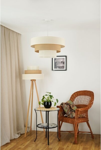 Brilagi - Lampă de podea DENVER LUNETA 1xE27/15W/230V bej/maro/crem