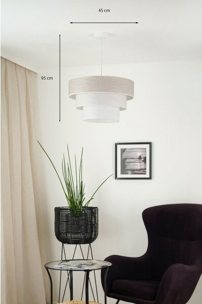 Lustră pe cablu Brilagi ALASKA LUNETA 1xE27/15W/230V d. 45 cm gri/crem