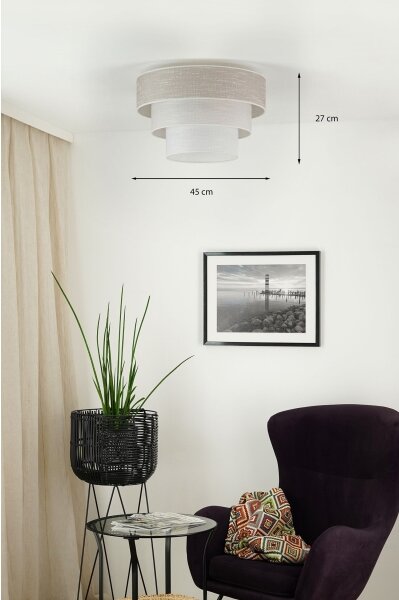 Plafonieră Brilagi ALASKA LUNETA 1xE27/15W/230V d. 45 cm gri/crem