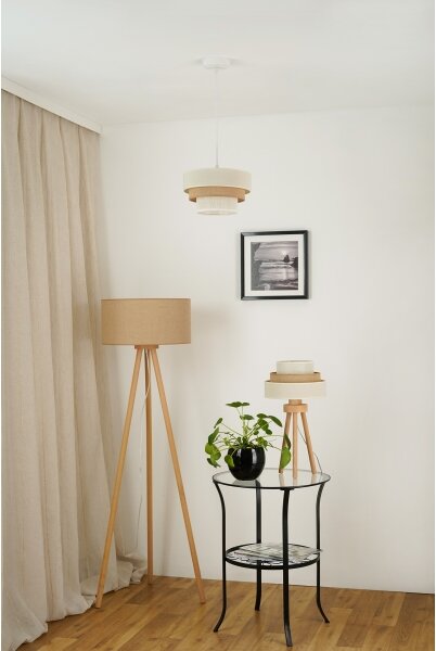 Brilagi - Lampă de masă DENVER LUNETA 1xE27/15W/230V bej/maro/crem