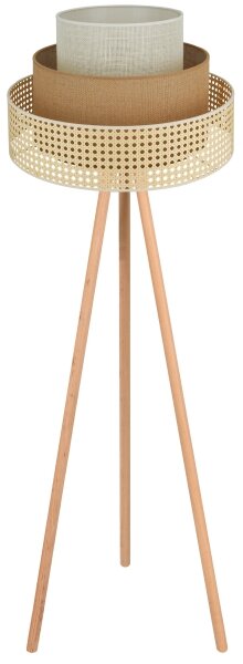 Brilagi - Lampă de podea CEDAR LUNETA 1xE27/15W/230V ratan maro/crem
