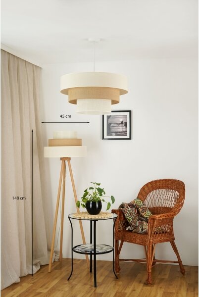 Brilagi - Lampă de podea DENVER LUNETA 1xE27/15W/230V bej/maro/crem