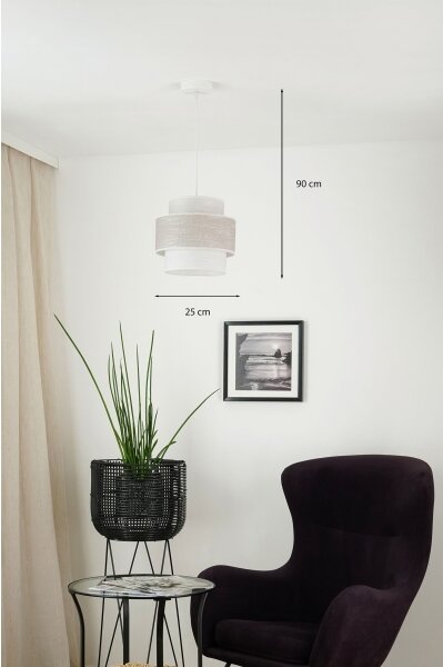 Lustră pe cablu Brilagi DOVER SPACE 1xE27/15W/230V d. 25 cm gri/crem