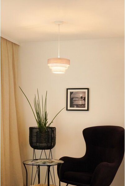 Lustră pe cablu Brilagi ALASKA LUNETA 1xE27/15W/230V d. 25 cm gri/crem