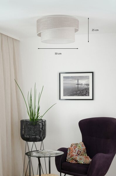 Plafonieră Brilagi DOVER SHINE 1xE27/15W/230V d. 50 cm gri/crem