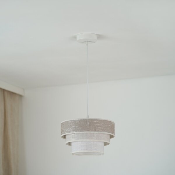 Lustră pe cablu Brilagi ALASKA LUNETA 1xE27/15W/230V d. 25 cm gri/crem