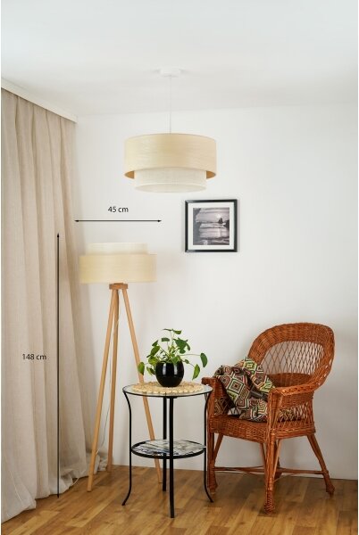 Brilagi - Lampă de podea ARIZONA BOHO 1xE27/15W/230V bej
