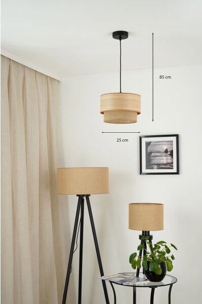 Lustră pe cablu Brilagi MONTANA BOHO 1xE27/15W/230V d. 25 cm maro/negru