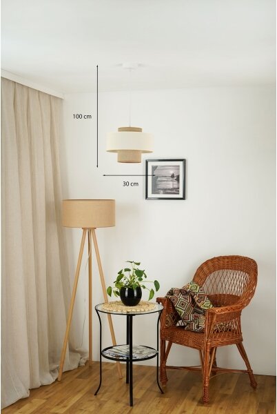 Brilagi - Lustr DALLAS 1xE27/15W/230V pr. 30 cm maro/crem/alb