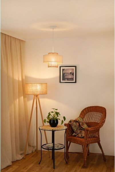 Brilagi - Lustr DALLAS 1xE27/15W/230V pr. 30 cm maro/crem/alb