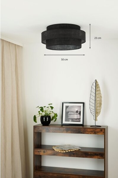 Plafonieră Brilagi SPACE YUTE LED/12W/230V d. 50 cm negru