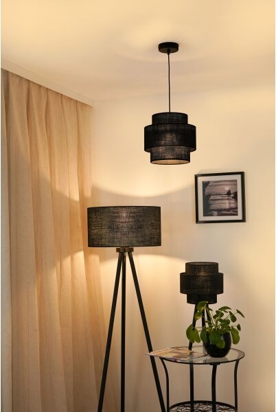 Lustră pe cablu Brilagi SPACE YUTE 1xE27/15W/230V d. 25 cm negru