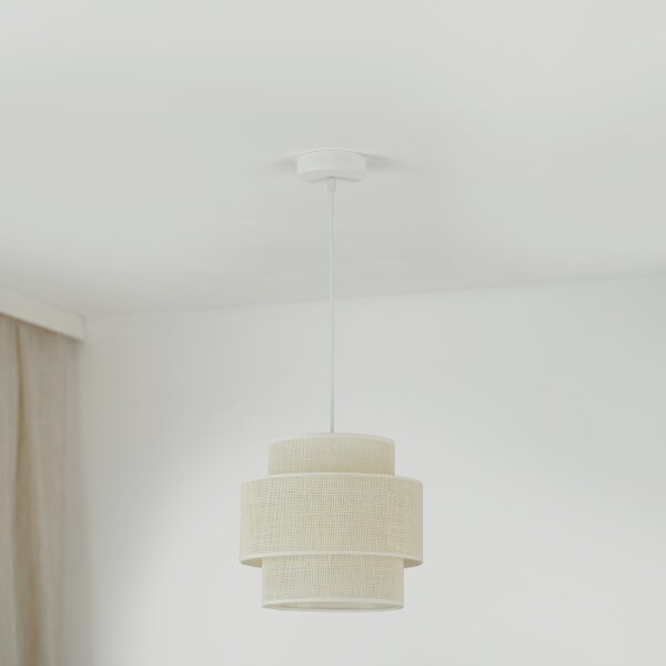Lustră pe cablu Brilagi SPACE YUTE 1xE27/15W/230V d. 25 cm crem/alb