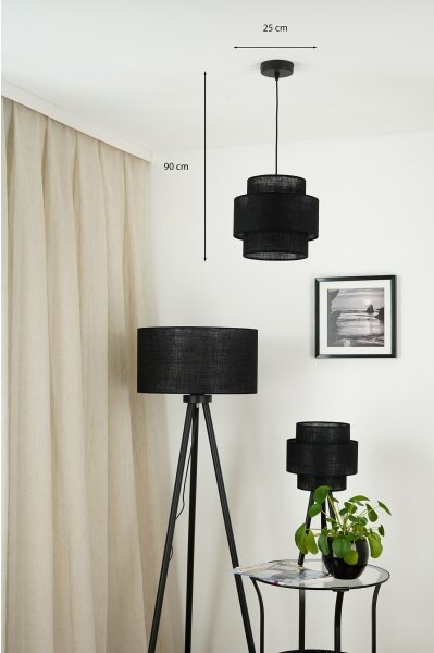 Lustră pe cablu Brilagi SPACE YUTE 1xE27/15W/230V d. 25 cm negru