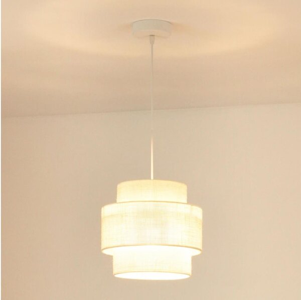 Lustră pe cablu Brilagi SPACE YUTE 1xE27/15W/230V d. 25 cm crem/alb