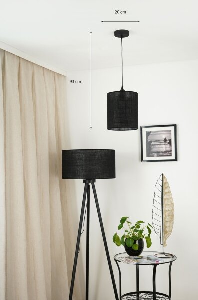 Brilagi - Lustr TUBES 1xE27/15W/230V, pr. 20 cm, negru, pe cablu