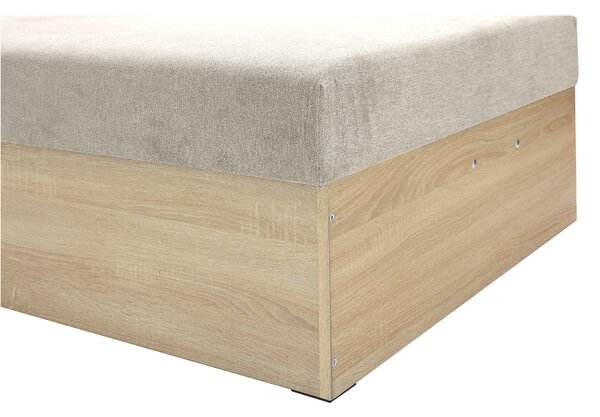 Pat de o persoană (canapea) 85 cm Idona (gri maro) (cu somieră și saltea) (cu sp. depozitare). Promo -15%. 1098586