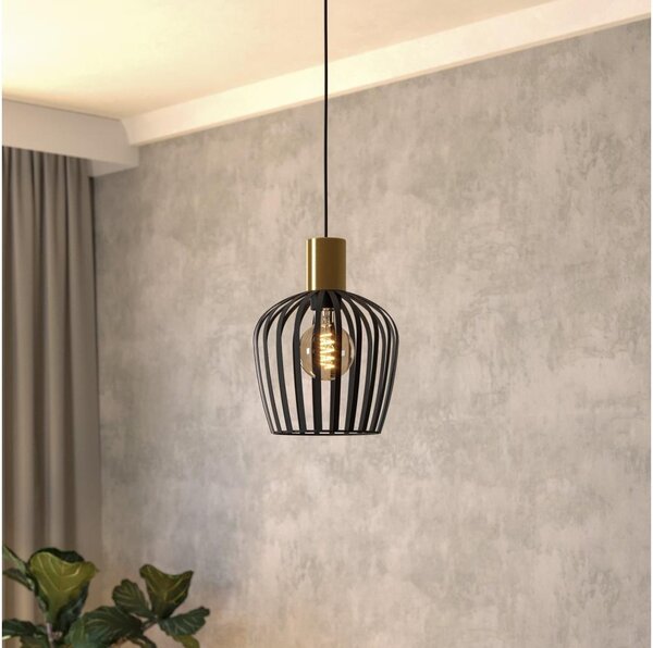 Lustră pe cablu Eglo 901036 EMPOLI 1xE27/40W/230V negru/auriu