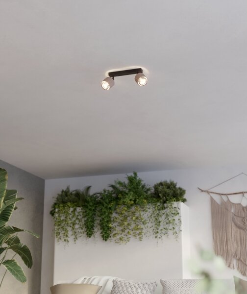 Aplică Eglo 43657 ROSLEY 2xE14/40W/230V negru/bej