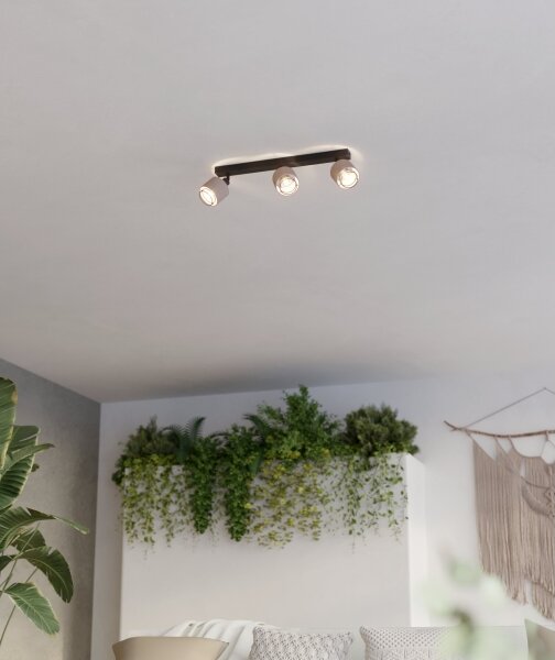 Aplică Eglo 43658 ROSLEY 3xE14/40W/230V negru/bej